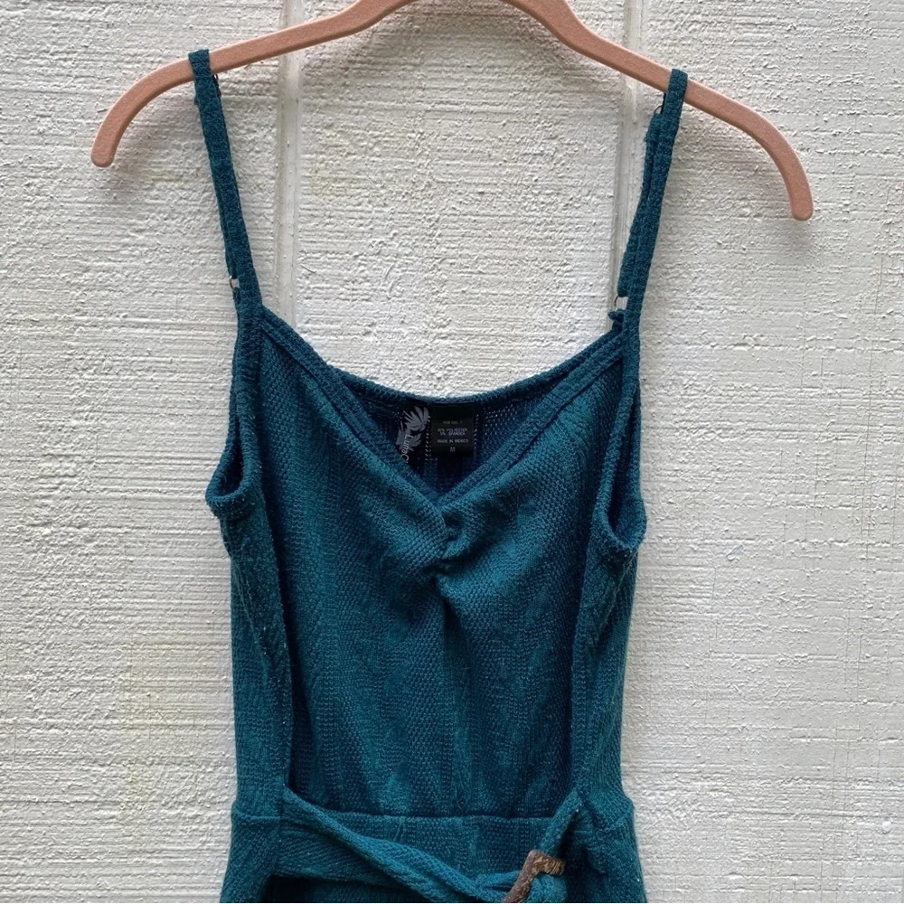 Luna Chix Forest Green Cable Knit Sleeveless Sweater Dress Size Medium
